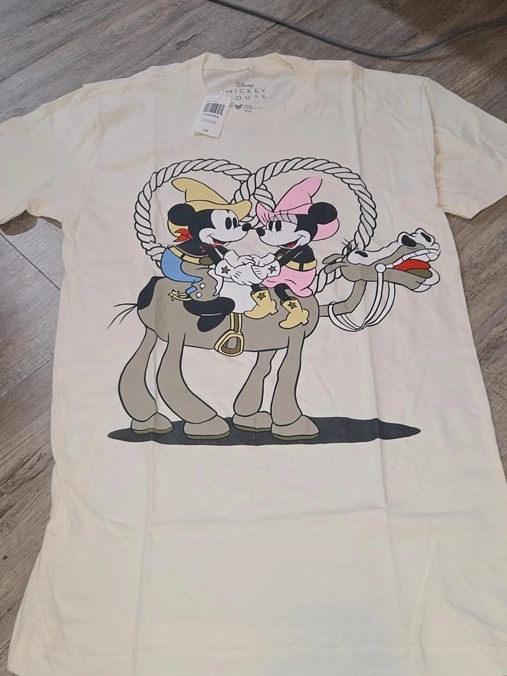 Disney Cream Tee with Mickey & Minnie Rodeo Graphic